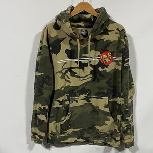 Santa Cruz Skateboards Camo Pullover Hoodie in Green